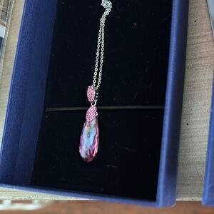 Swarovski Pink Teardrop Crystal Necklace